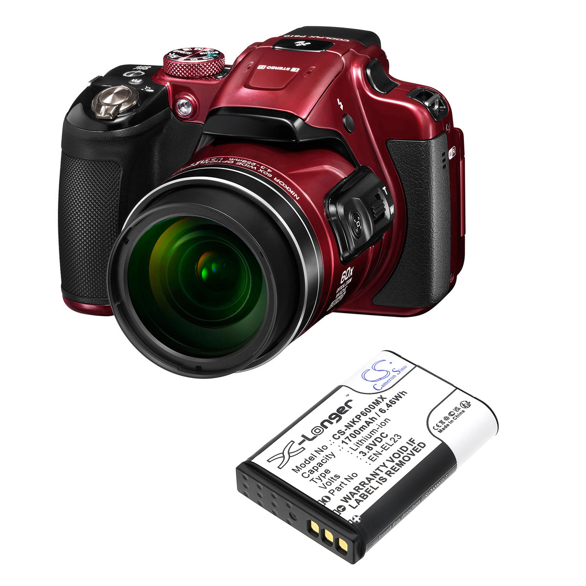 Replacement Battery for NiKon Coolpix P600 – Camera – 1700mAh / 3.8V