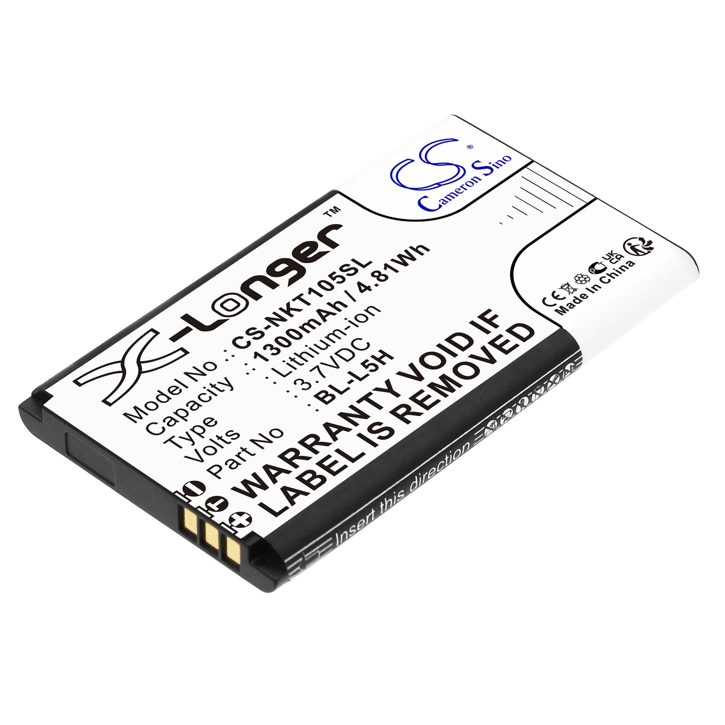 Replacement Battery for Nokia 105 2023 – Mobile, SmartPhone – 1300mAh / 3.7V - image 1