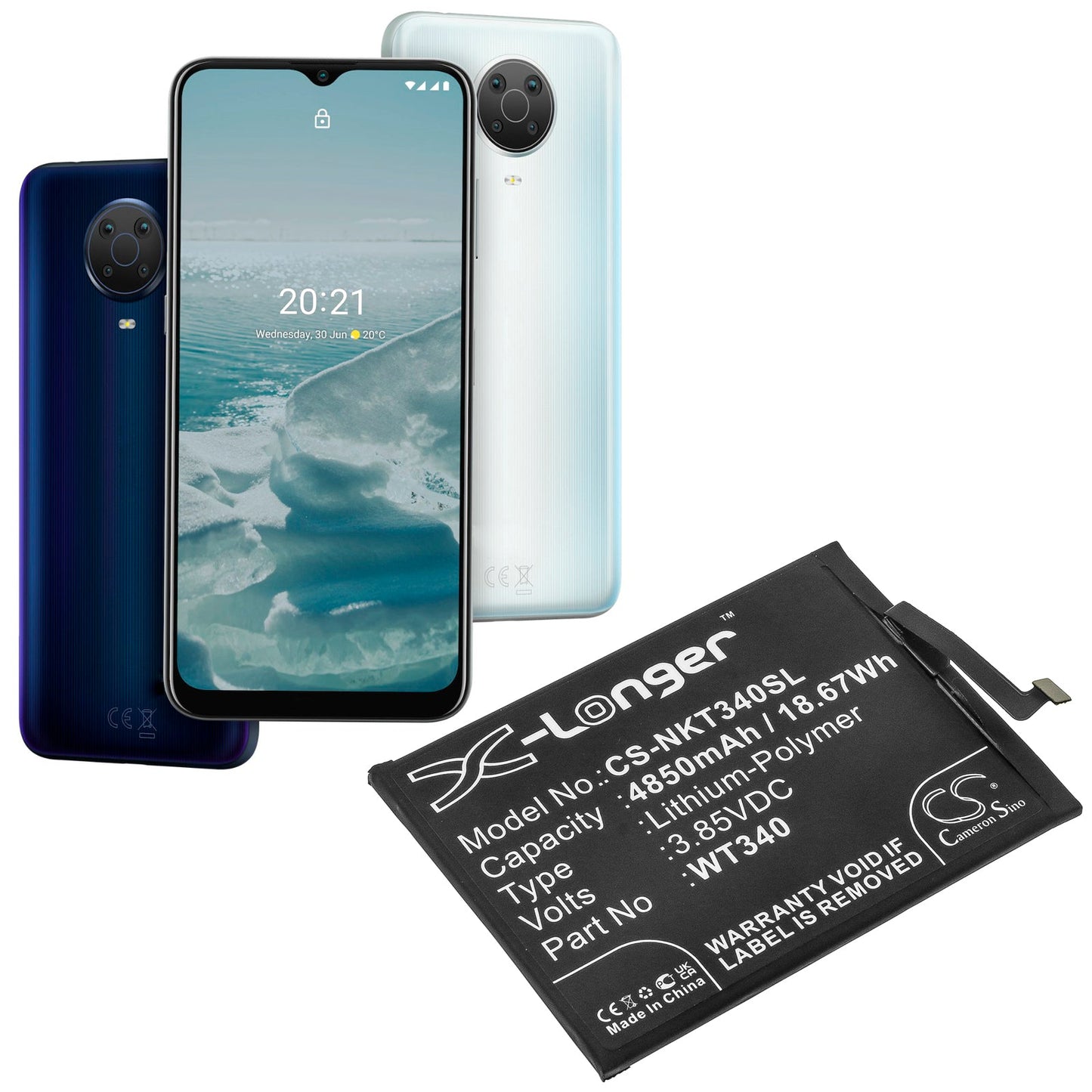 Replacement Battery for Nokia G10 – Mobile, SmartPhone – 4850mAh / 18.67Wh / 3.85V
