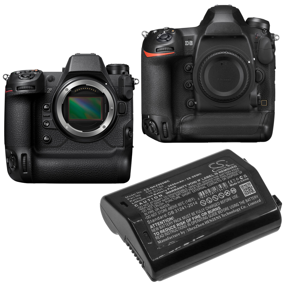 Replacement Battery for NiKon D6 – Camera – 2600mAh / 10.8V