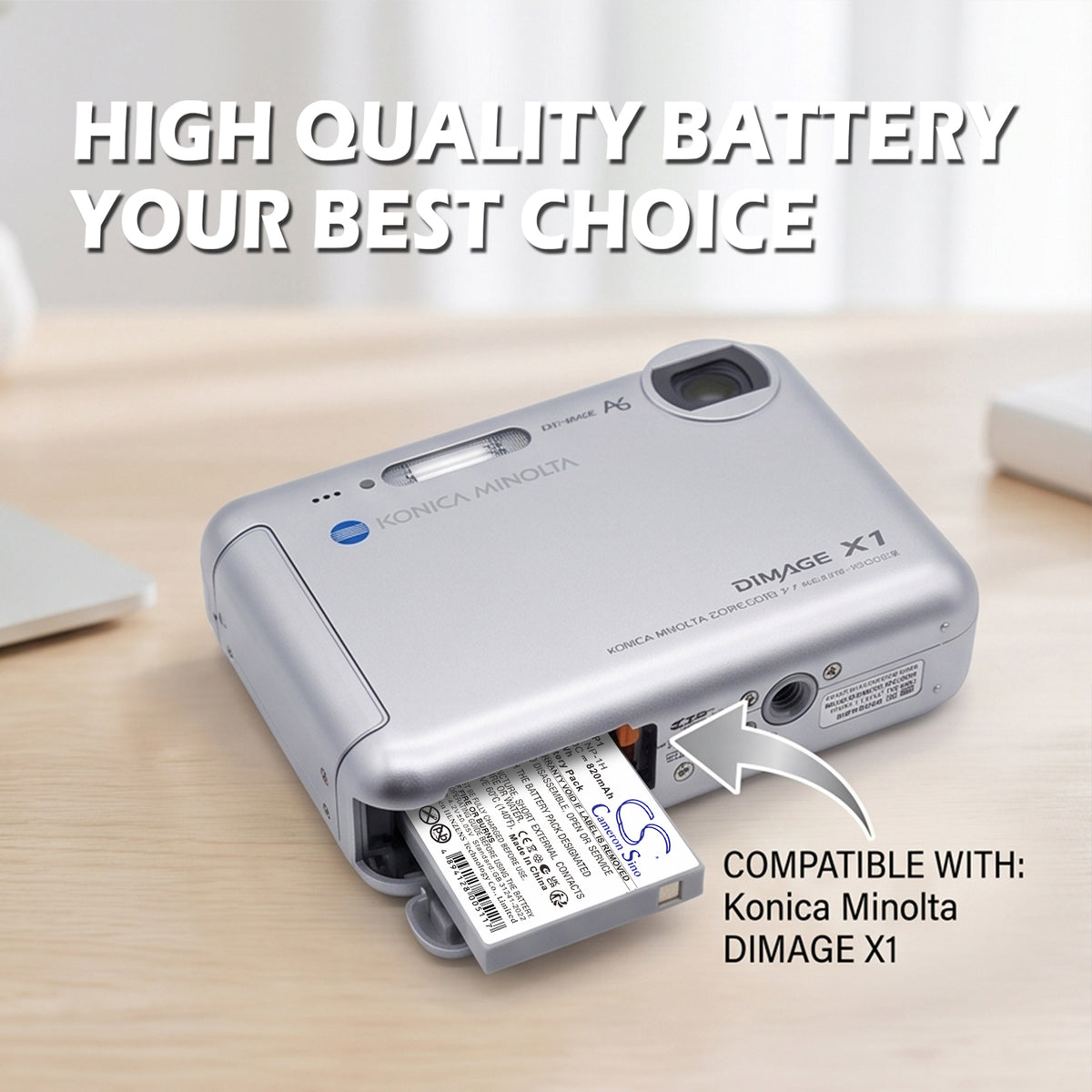 Replacement Battery for Minolta Dimage X1 – Camera – 820mAh / 3.7V