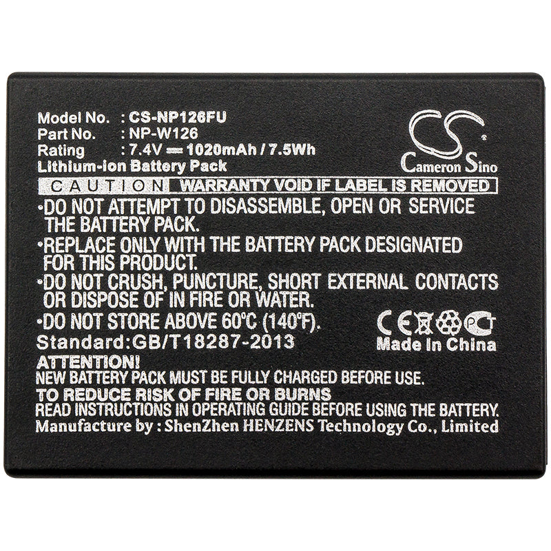Replacement Battery for Fujifilm FinePix HS30 – Camera – 1020mAh / 7.55Wh / 7.4V