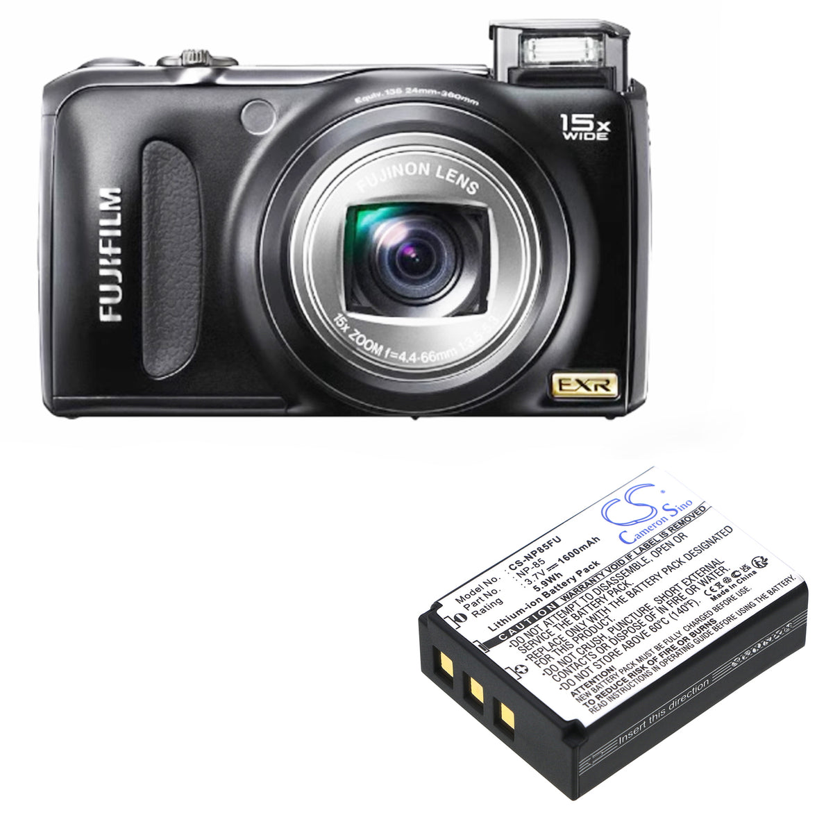 Replacement Battery for Fujifilm Finepix F305 – Camera – 1600mAh / 3.7V