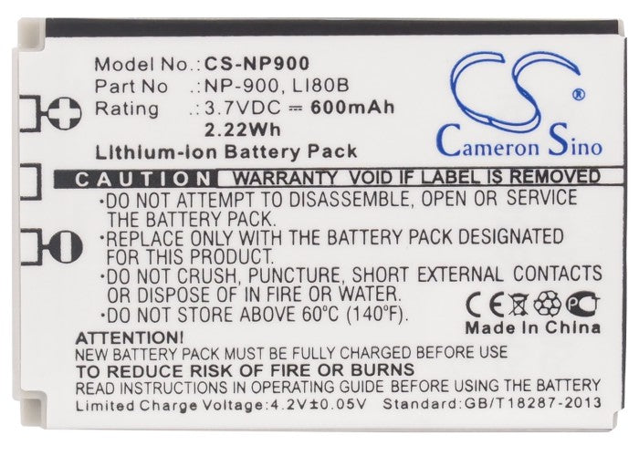 Replacement Battery for AVANT S4 – Camera – 600mAh / 2.22Wh / 3.7V