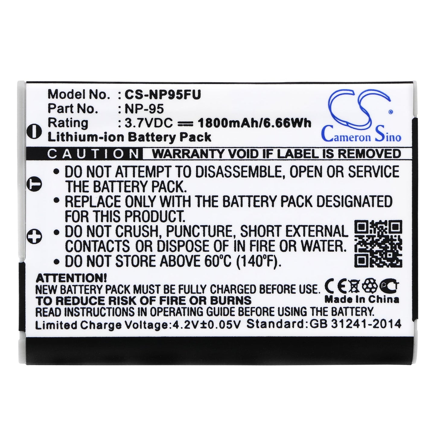 Replacement Battery for Fujifilm FinePix F30 – Camera – 1800mAh / 6.66Wh / 3.7V