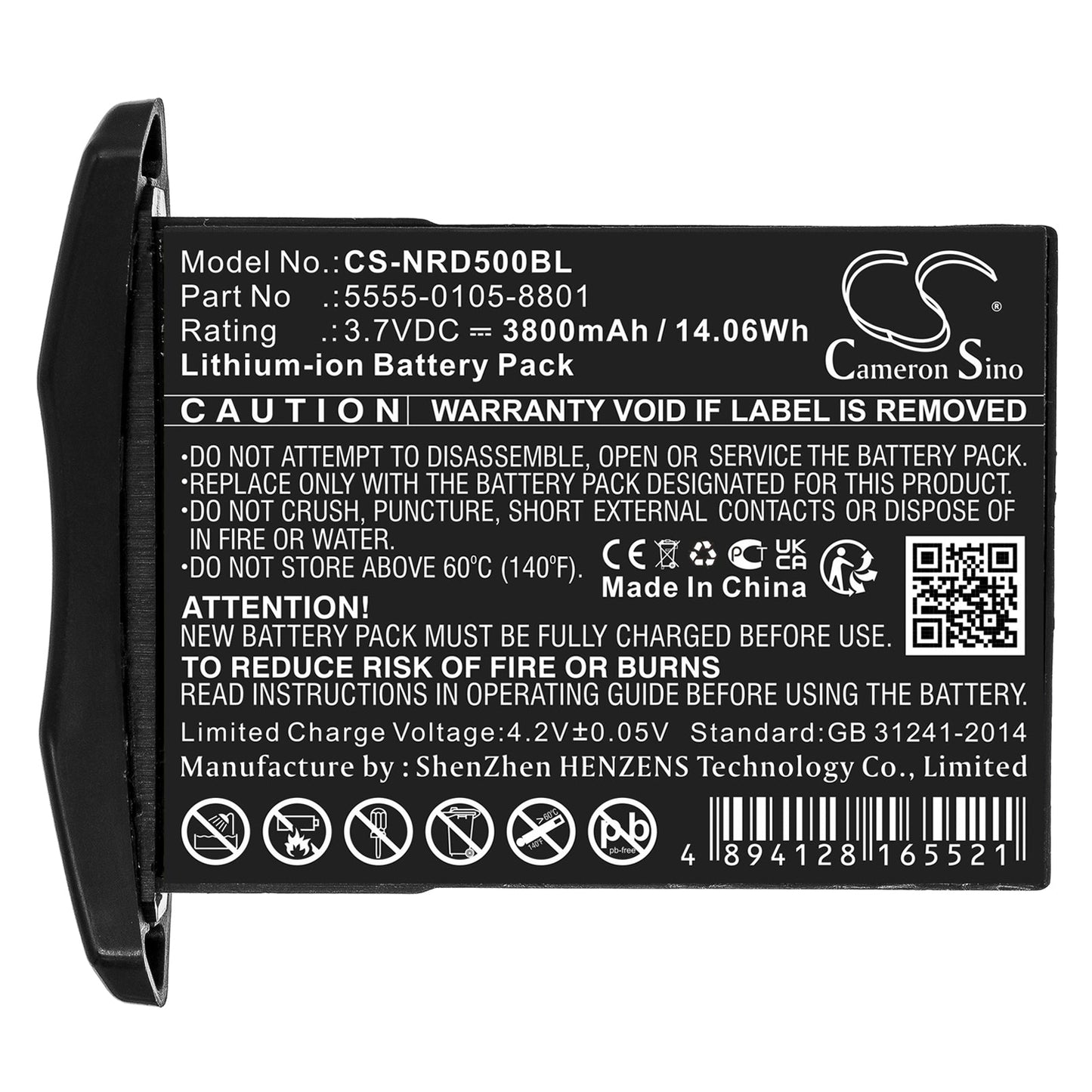 Replacement Battery for NCR Orderman NCR Orderman 5 – Barcode Scanner – 3800mAh / 14.06Wh / 3.7V