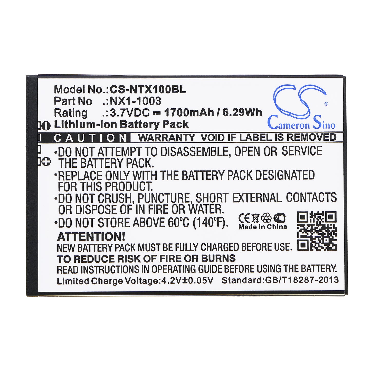 Replacement Battery for HandHeld Nautiz X1 – Barcode Scanner – 1700mAh / 3.7V - image 3