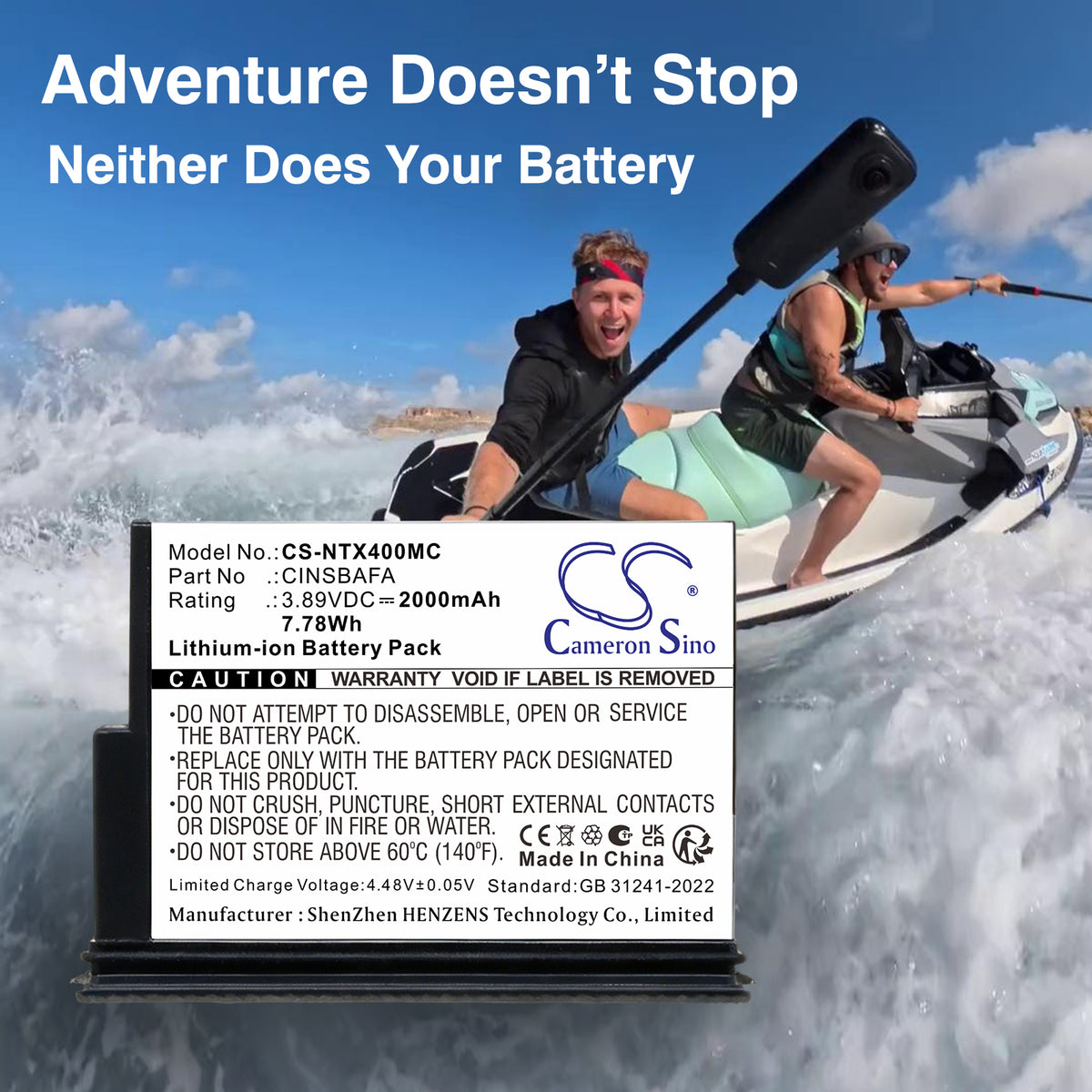 Replacement Battery for Insta360 X4 Air – Camera – 2000mAh / 3.89V