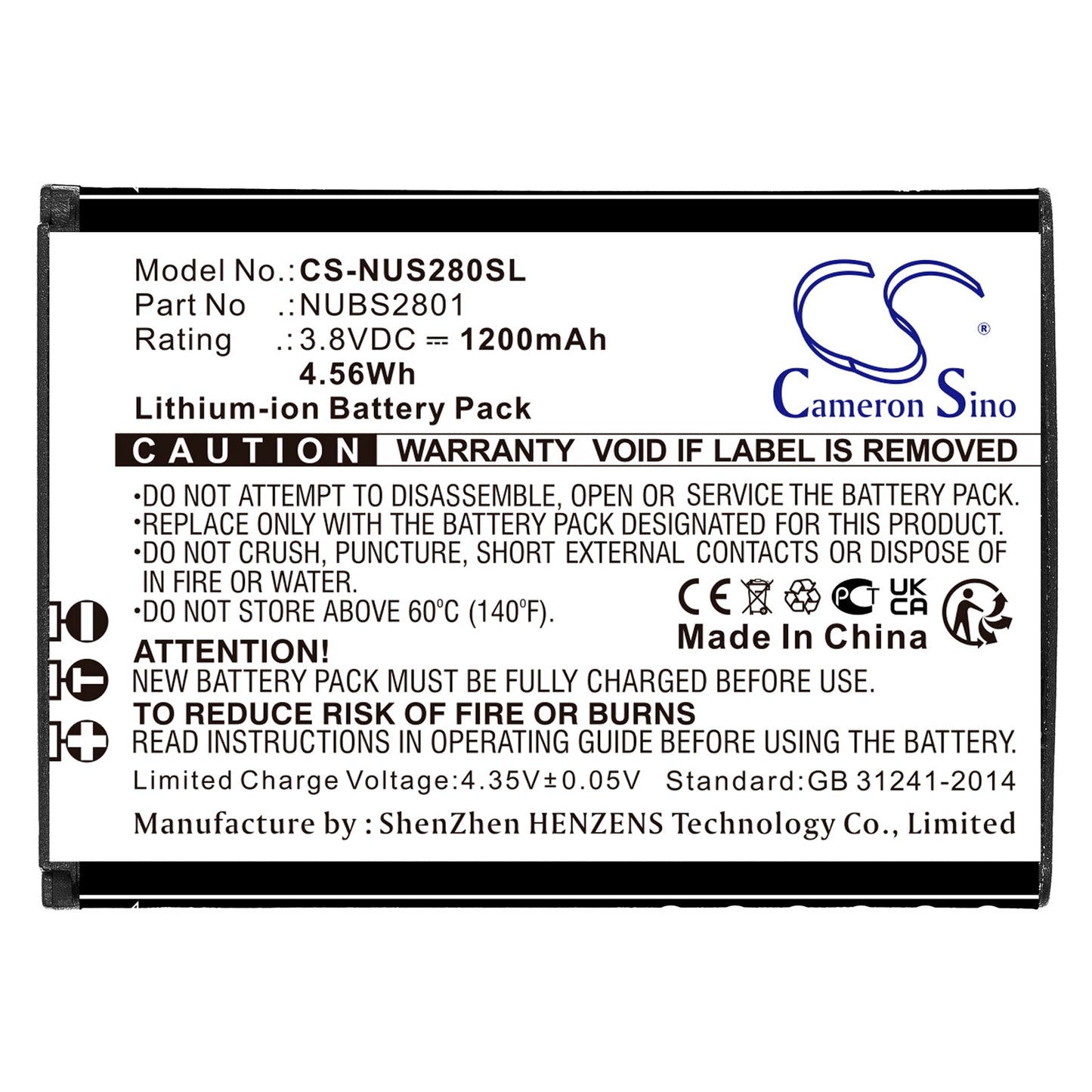 Replacement Battery for NUU Mobile F4L 4G LTE – Mobile, SmartPhone – 1200mAh / 4.56Wh / 3.8V