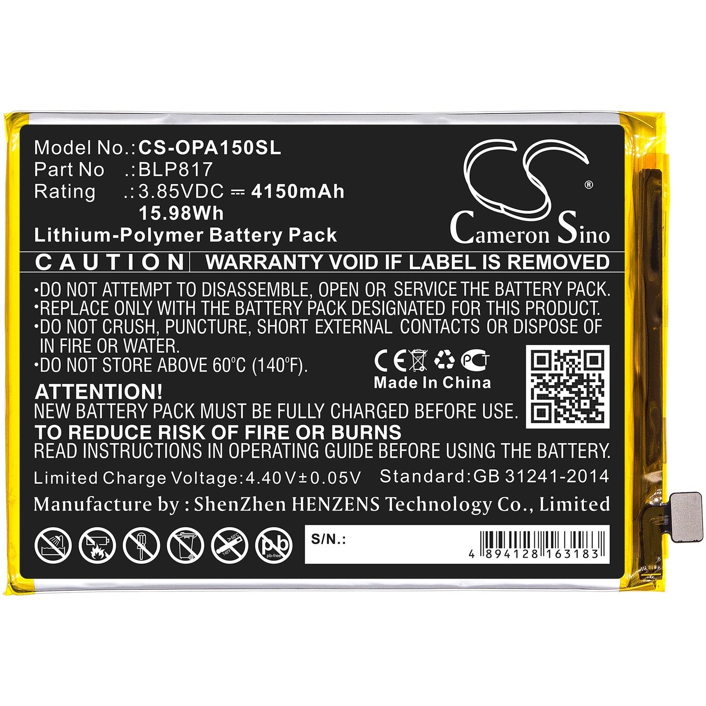 Replacement Battery for Oppo A15 – Mobile, SmartPhone – 4150mAh / 3.85V - image 3