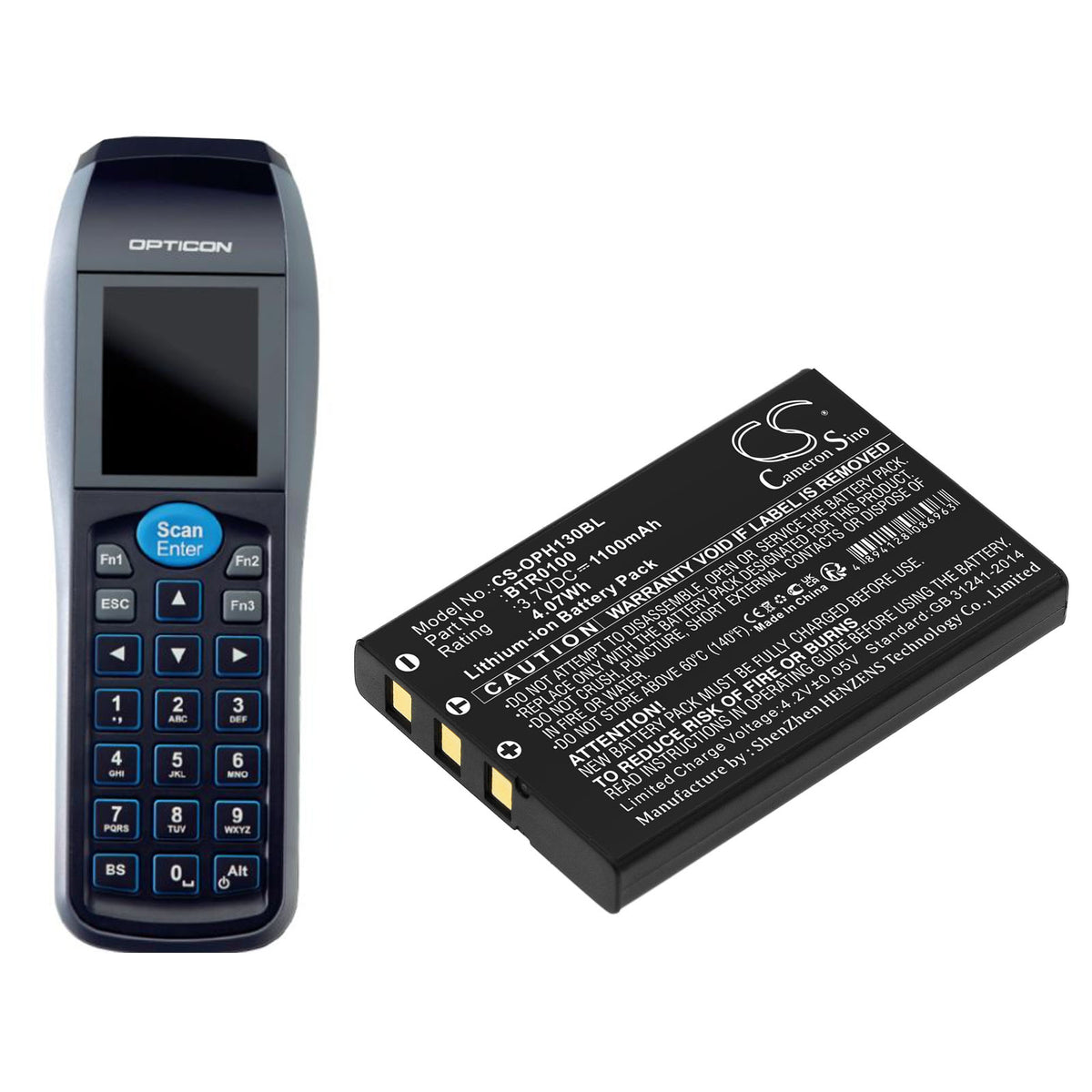 Replacement Battery for Keyence | Denso | Opticon BT-600 – Barcode Scanner – 1100mAh / 3.7V