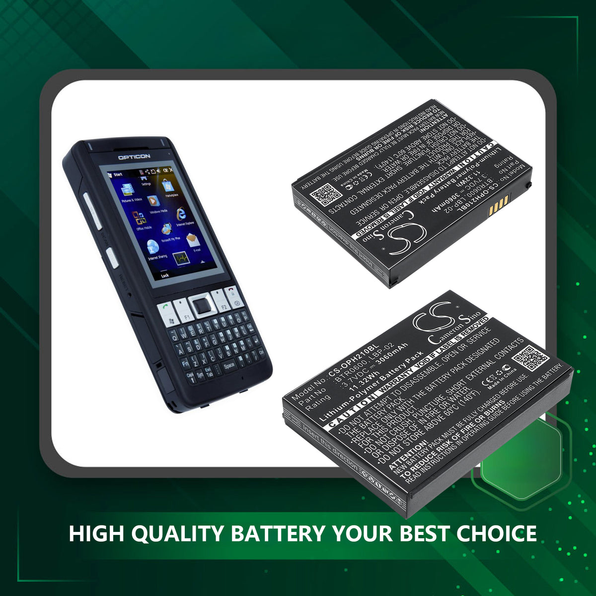Replacement Battery for Opticon H21 – Barcode Scanner – 3060mAh / 3.7V