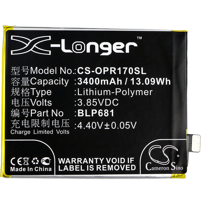 Replacement Battery for Oppo R17 – Mobile, SmartPhone – 3400mAh / 3.85V - image 3