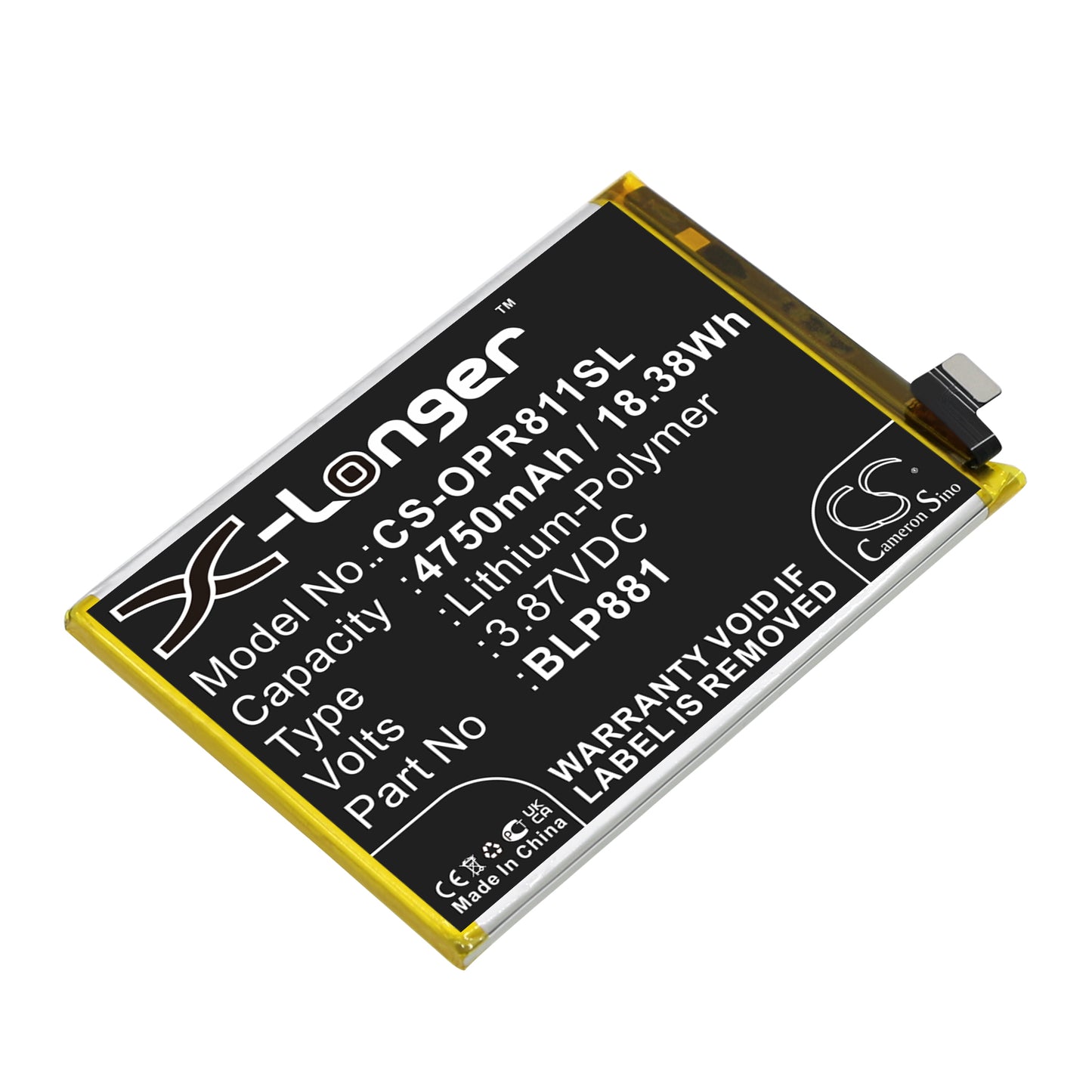 Replacement Battery for Oppo Reno 5K – Mobile, SmartPhone – 4750mAh / 3.87V - image 1