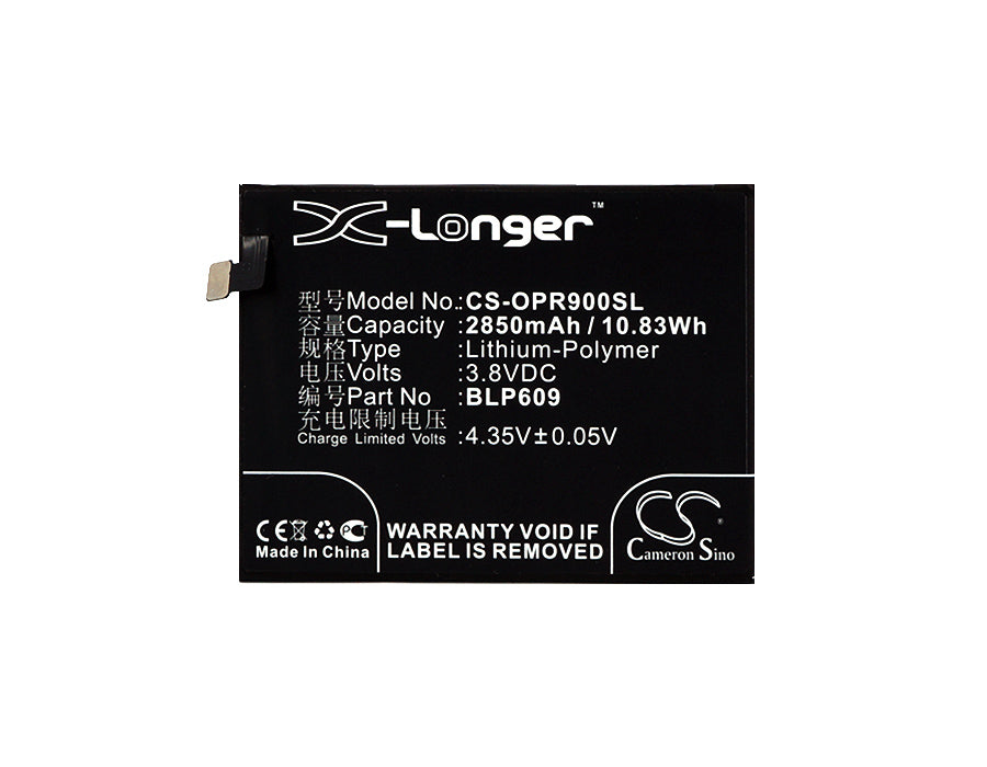 Replacement Battery for OPPO F1 Plus – Mobile, SmartPhone – 2850mAh / 10.83Wh / 3.8V