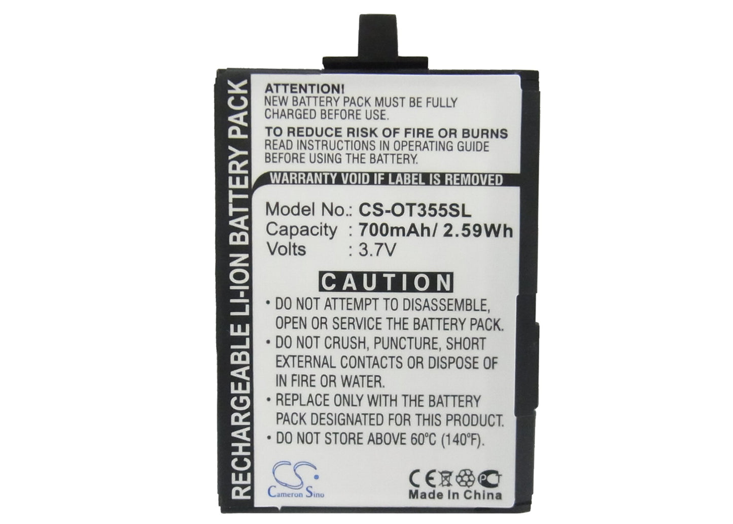 Replacement Battery for Alcatel OT-155 – Mobile, SmartPhone – 700mAh / 3.7V - image 5