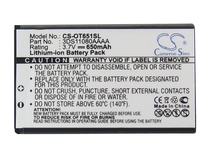 Replacement Battery for Tchibo Kompact 106 – Mobile, SmartPhone – 650mAh / 2.41Wh / 3.7V