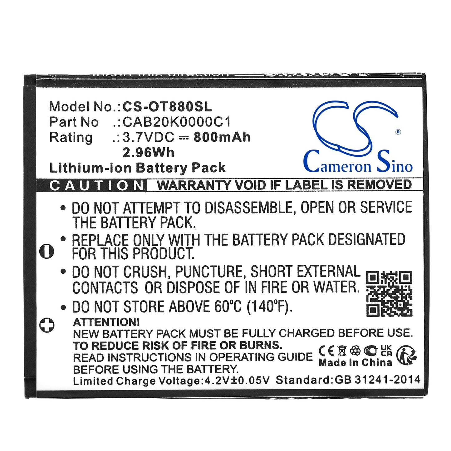 Replacement Battery for AT&T Gophone GEMINI – Mobile, SmartPhone – 800mAh / 2.96Wh / 3.7V