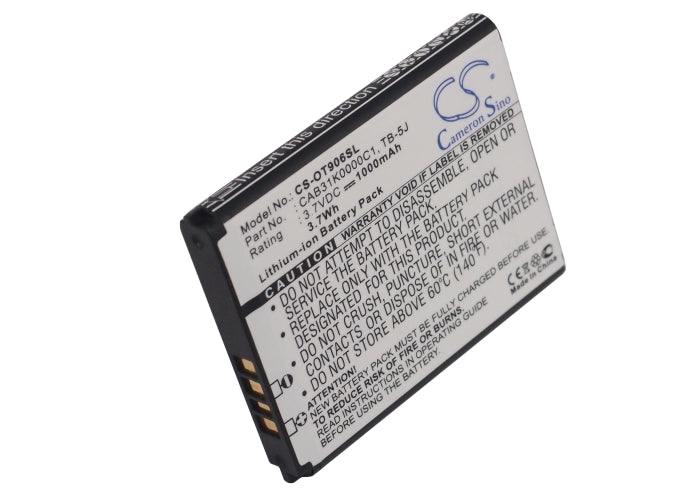 Replacement Battery for TCL A906 – Mobile, SmartPhone – 1000mAh/3.7Wh / 3.7V