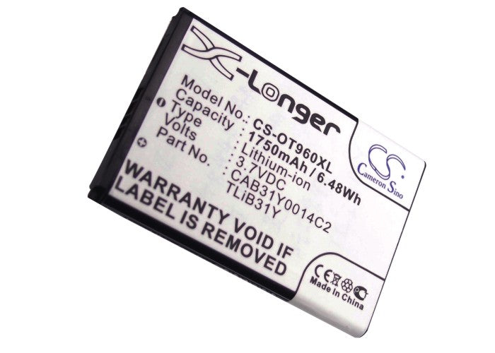 Replacement Battery for Alcatel AUTHORITY – Mobile, SmartPhone – 1750mAh/6.48Wh / 3.7V