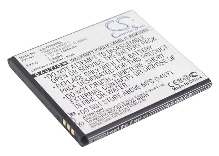 Replacement Battery for TCL | Alcatel D706 – Mobile, SmartPhone – 1500mAh / 3.7V - image 1