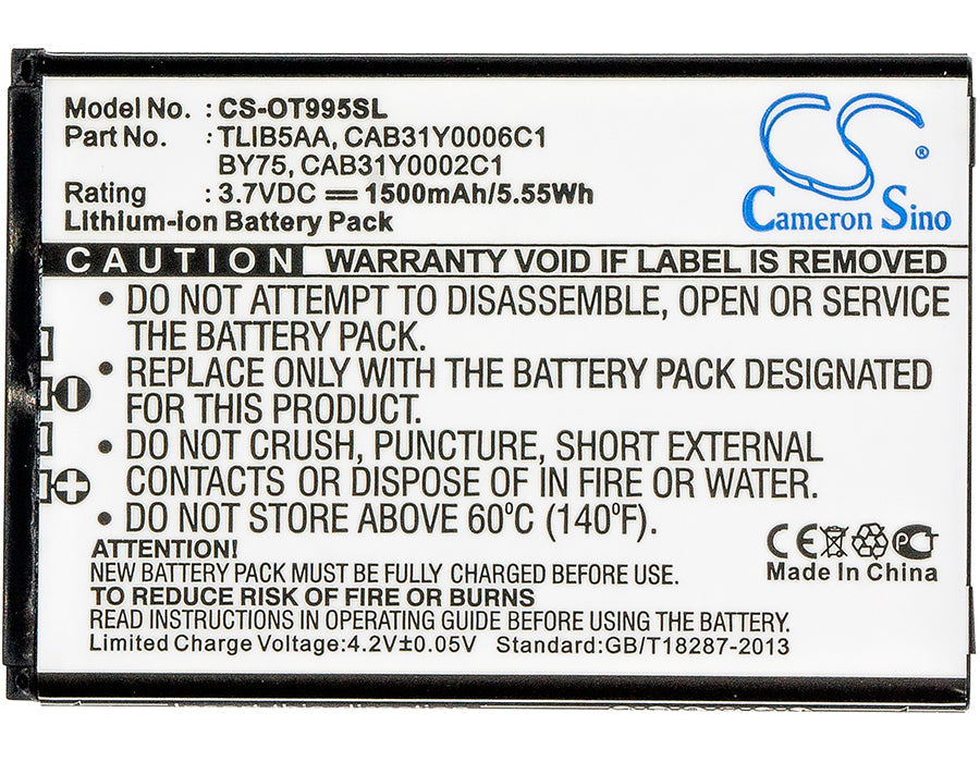 Replacement Battery for SFR Staraddict 2 – Mobile, SmartPhone – 1500mAh / 5.55Wh / 3.7V