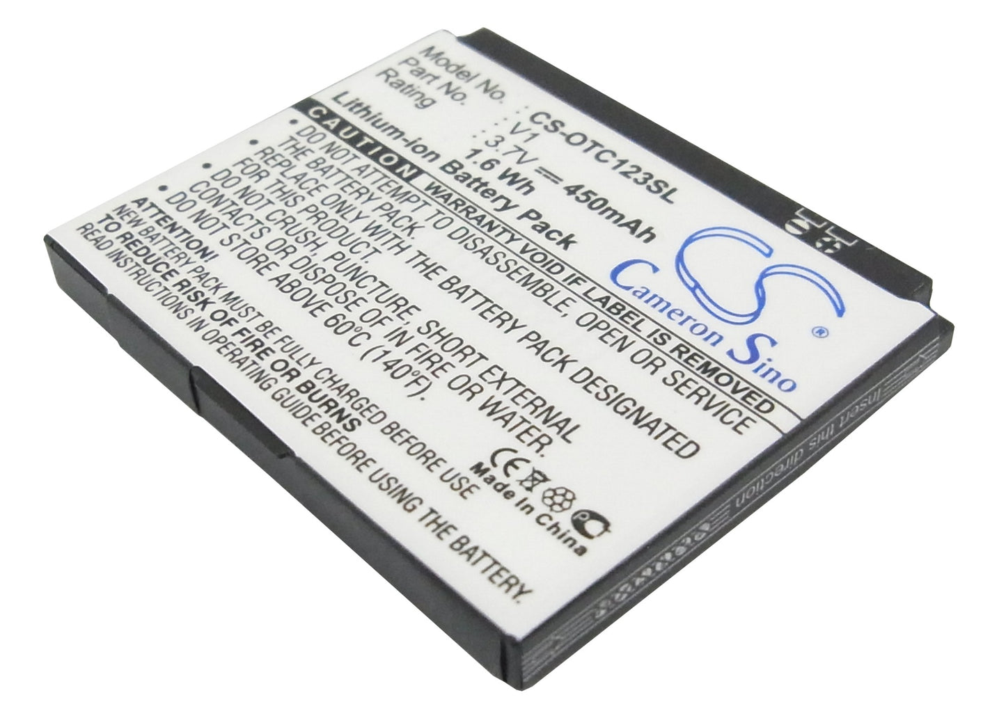 Replacement Battery for Alcatel OT-C123 – Mobile, SmartPhone – 450mAh / 3.7V - image 1