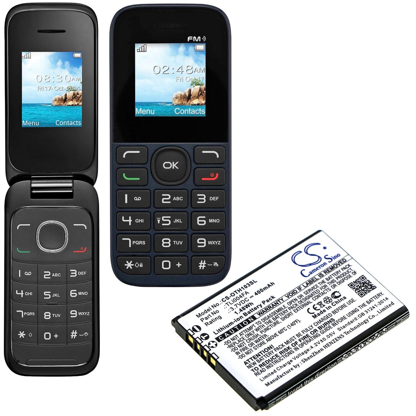 Replacement Battery for Alcatel OneTouch 1013X – Mobile, SmartPhone – 400mAh / 1.48Wh / 3.7V