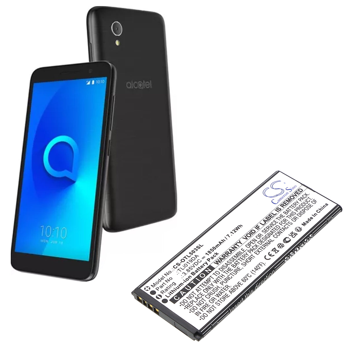Replacement Battery for Alcatel OT-5005R – Mobile, SmartPhone – 1850mAh / 3.85V