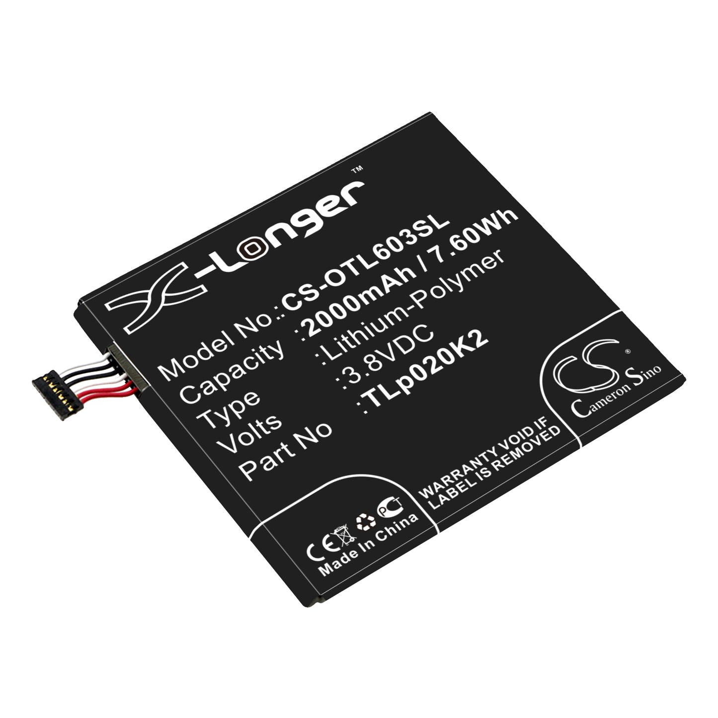 Replacement Battery for Alcatel One Touch Idol 3 4.7 – Mobile, SmartPhone – 2000mAh / 3.8V - image 1
