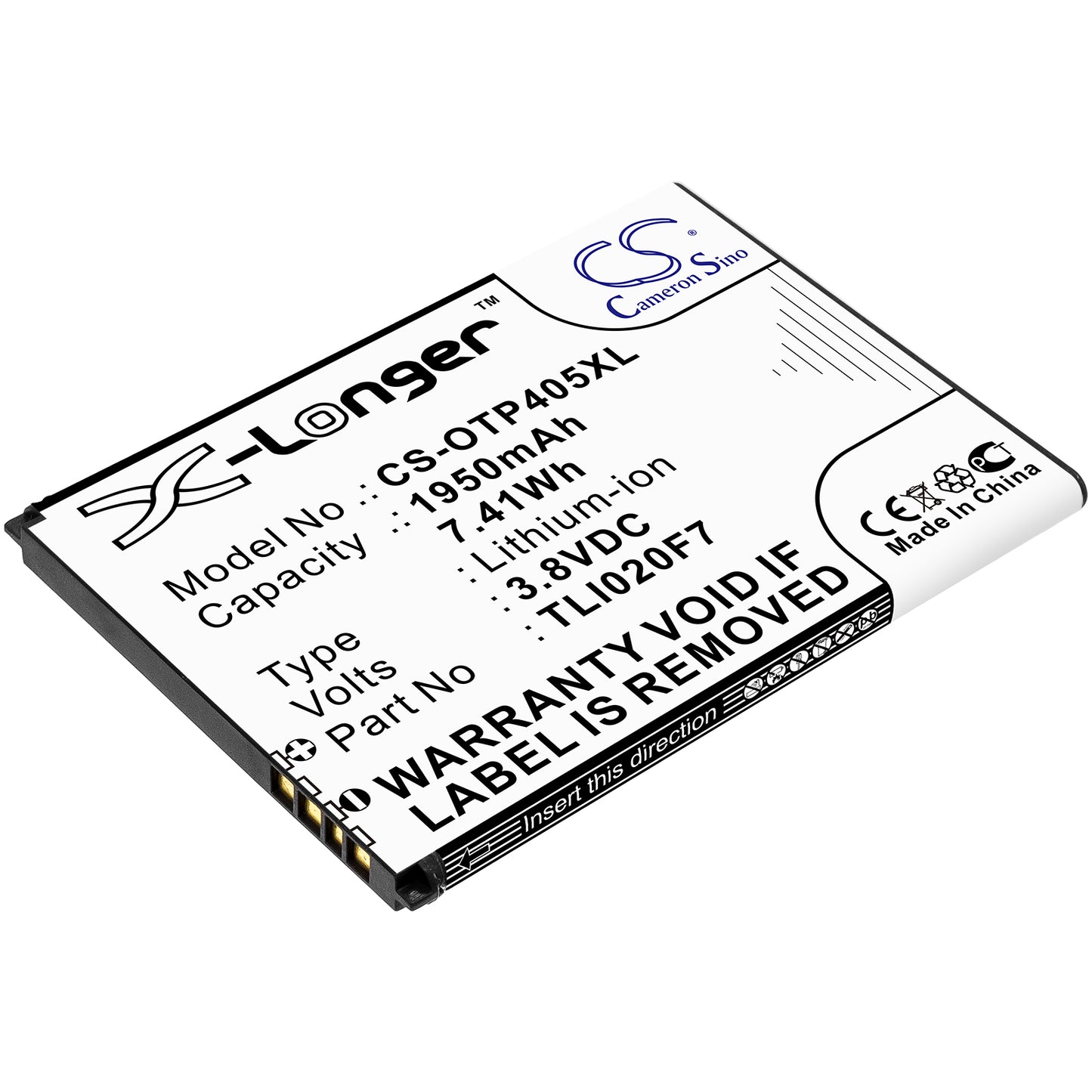 Replacement Battery for Alcatel One Touch Pixi 4 5 – Mobile, SmartPhone – 1950mAh / 3.8V - image 1
