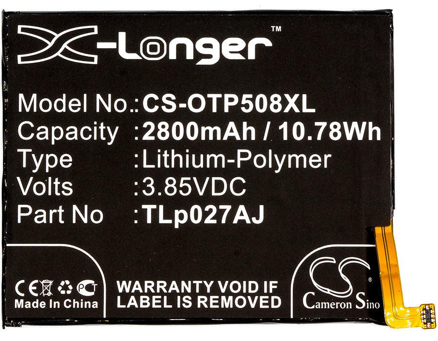 Replacement Battery for Alcatel 5085D – Mobile, SmartPhone – 2800mAh / 10.78Wh / 3.85V