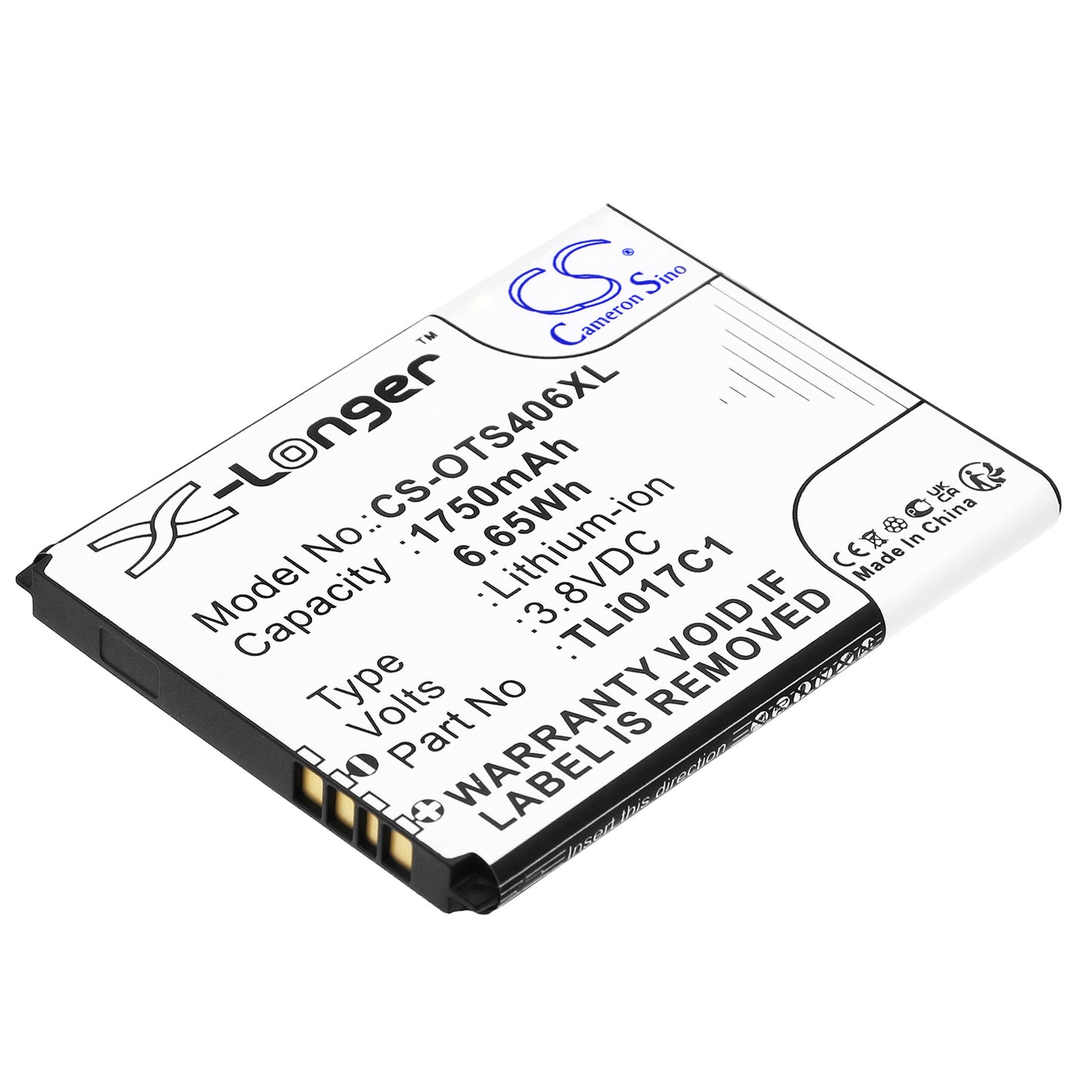 Replacement Battery for AT&T | GreatCall | Alcatel | TCL 4058R – Mobile, SmartPhone – 1750mAh / 3.8V - image 1