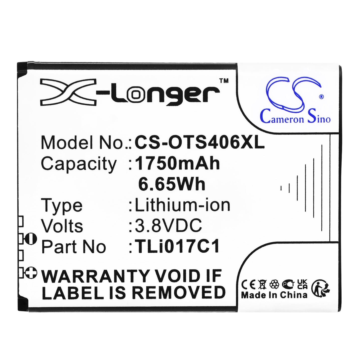 Replacement Battery for Greatcall 4043SJ – Mobile, SmartPhone – 1750mAh / 6.65Wh / 3.8V