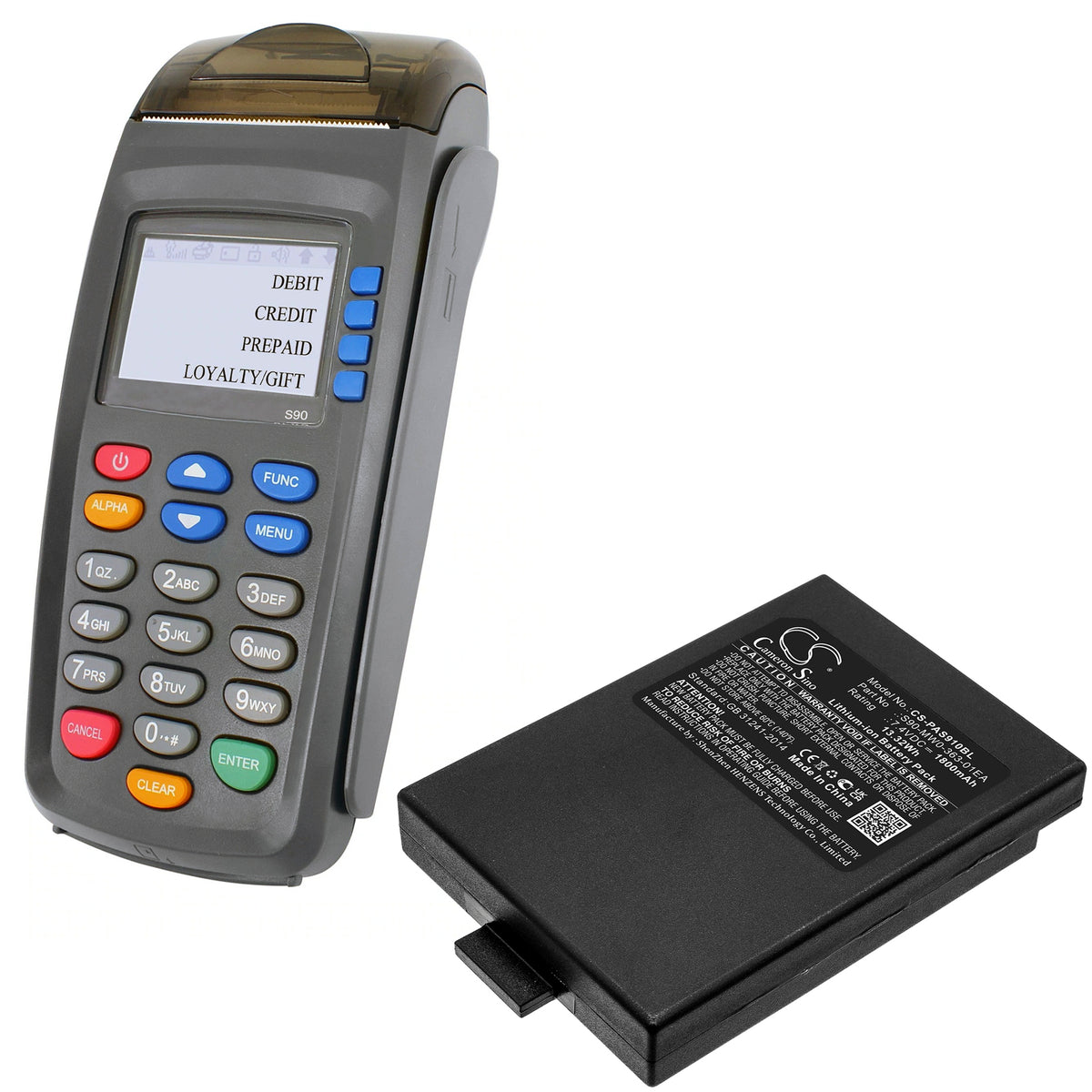 Replacement Battery for Pax S90 3G – Payment Terminal – 1800mAh / 7.4V