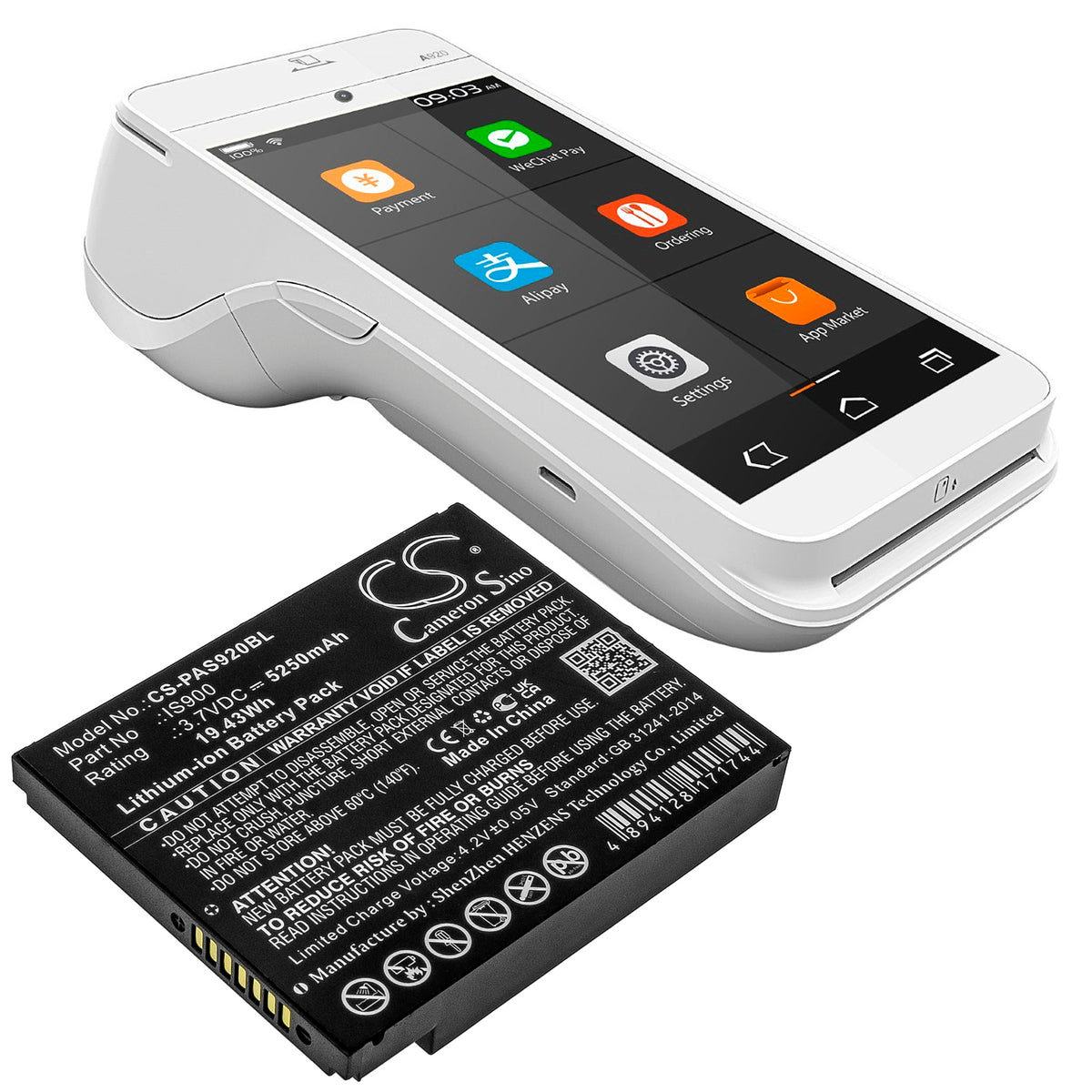 Replacement Battery for Pax A920 – Payment Terminal – 5250mAh / 3.7V