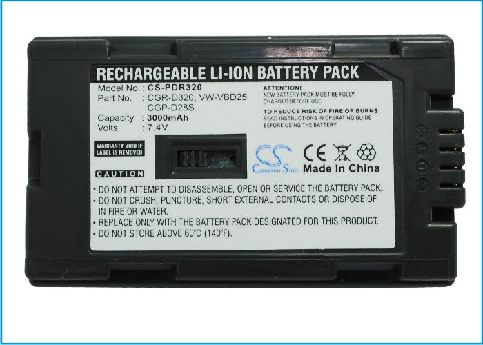 Replacement Battery for Panasonic AG-DVC15 – Camera – 3300mAh / 7.4V