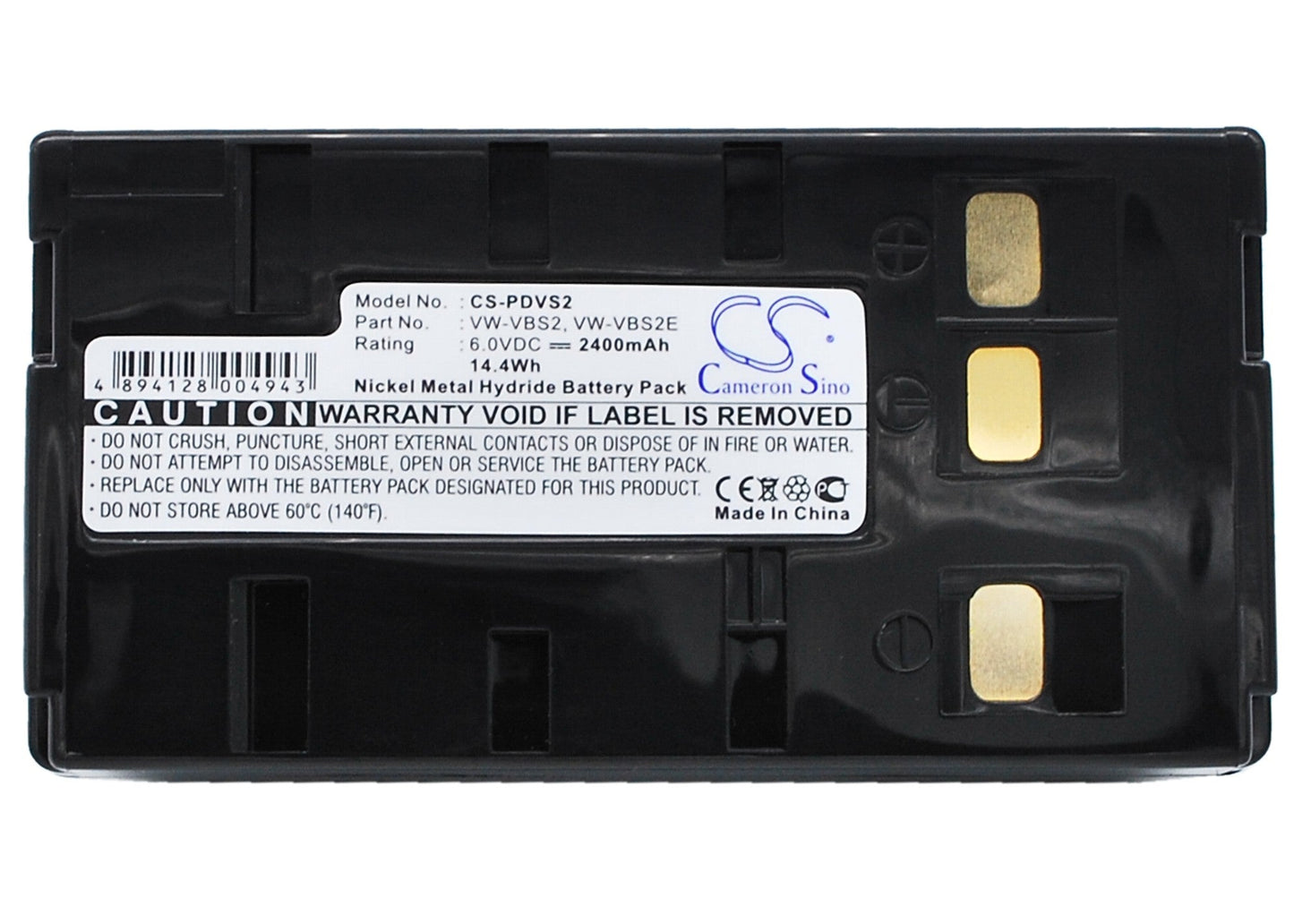 Replacement Battery for Panasonic NV-3CCD1 – Camera – 4000mAh / 24.0Wh / 6.0V