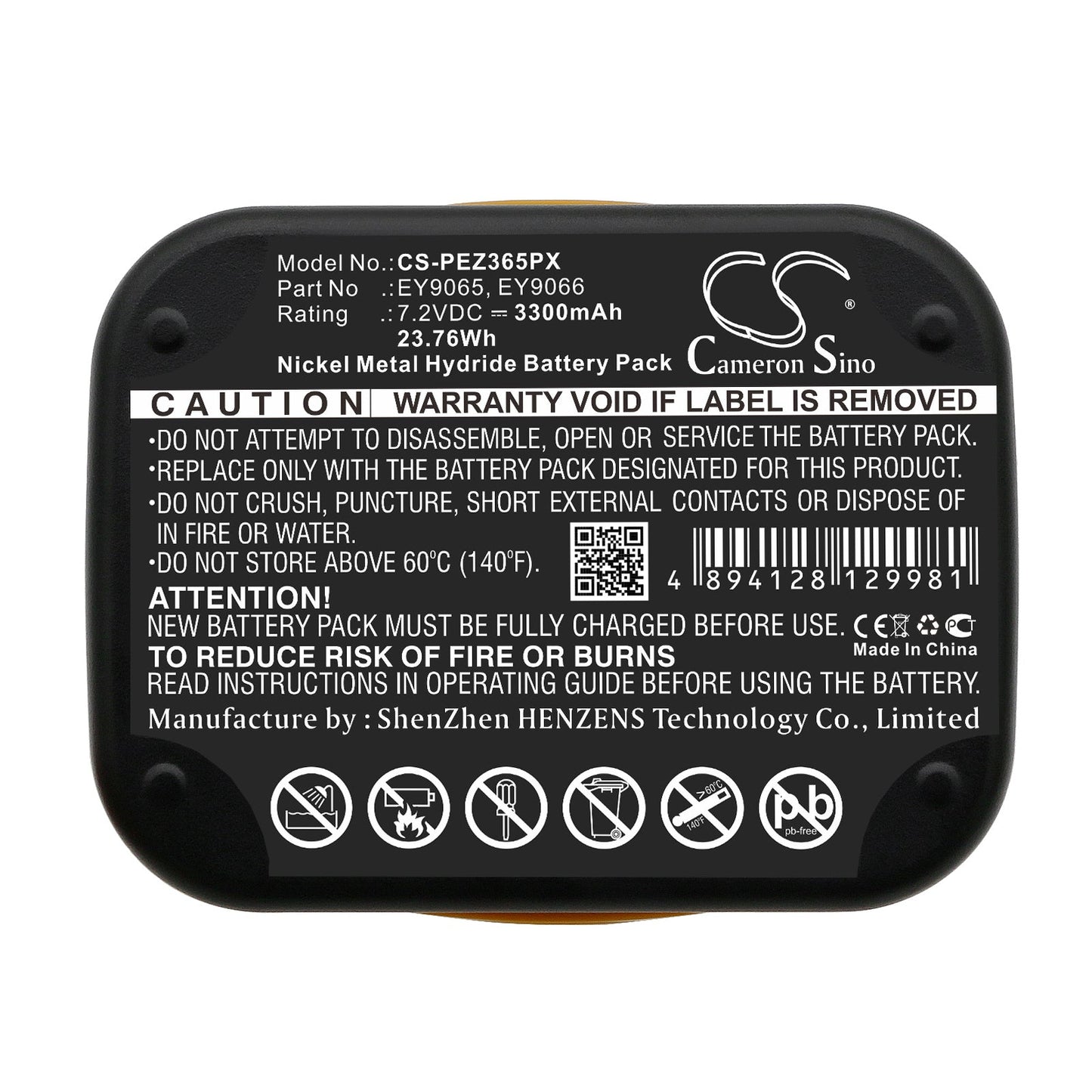 Replacement Battery for Panasonic EY3653 – Power Tools – 3300mAh / 23.76Wh / 7.2V