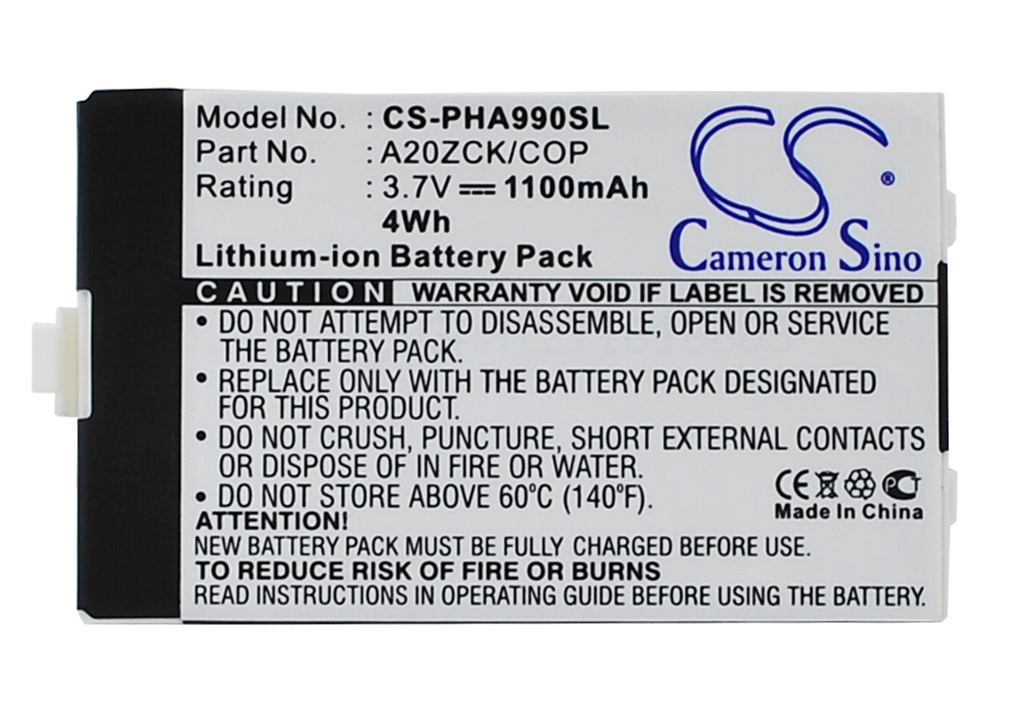 Replacement Battery for Philips Xenium 9A9A – Mobile, SmartPhone – 1100mAh / 3.7V - image 1