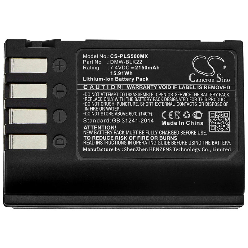 Replacement Battery for Panasonic Lumix DC-S5 – Camera – 2150mAh / 15.91Wh / 7.4V