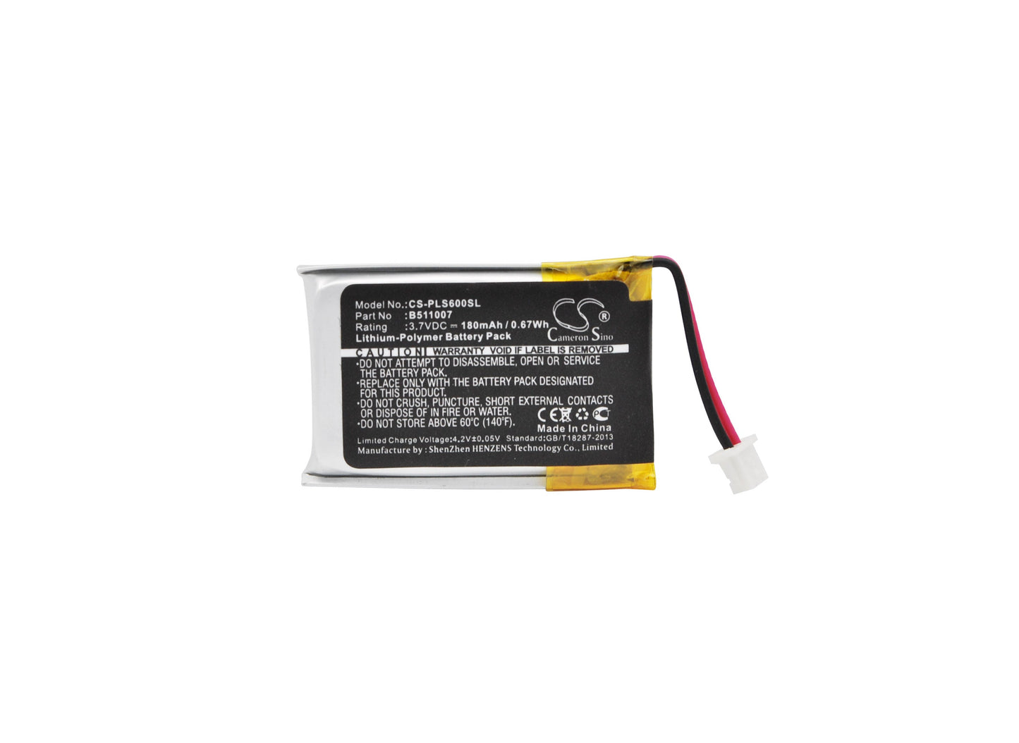 Replacement Battery for Plantronics CS60 – Wireless Headset – 180mAh / 0.67Wh / 3.7V
