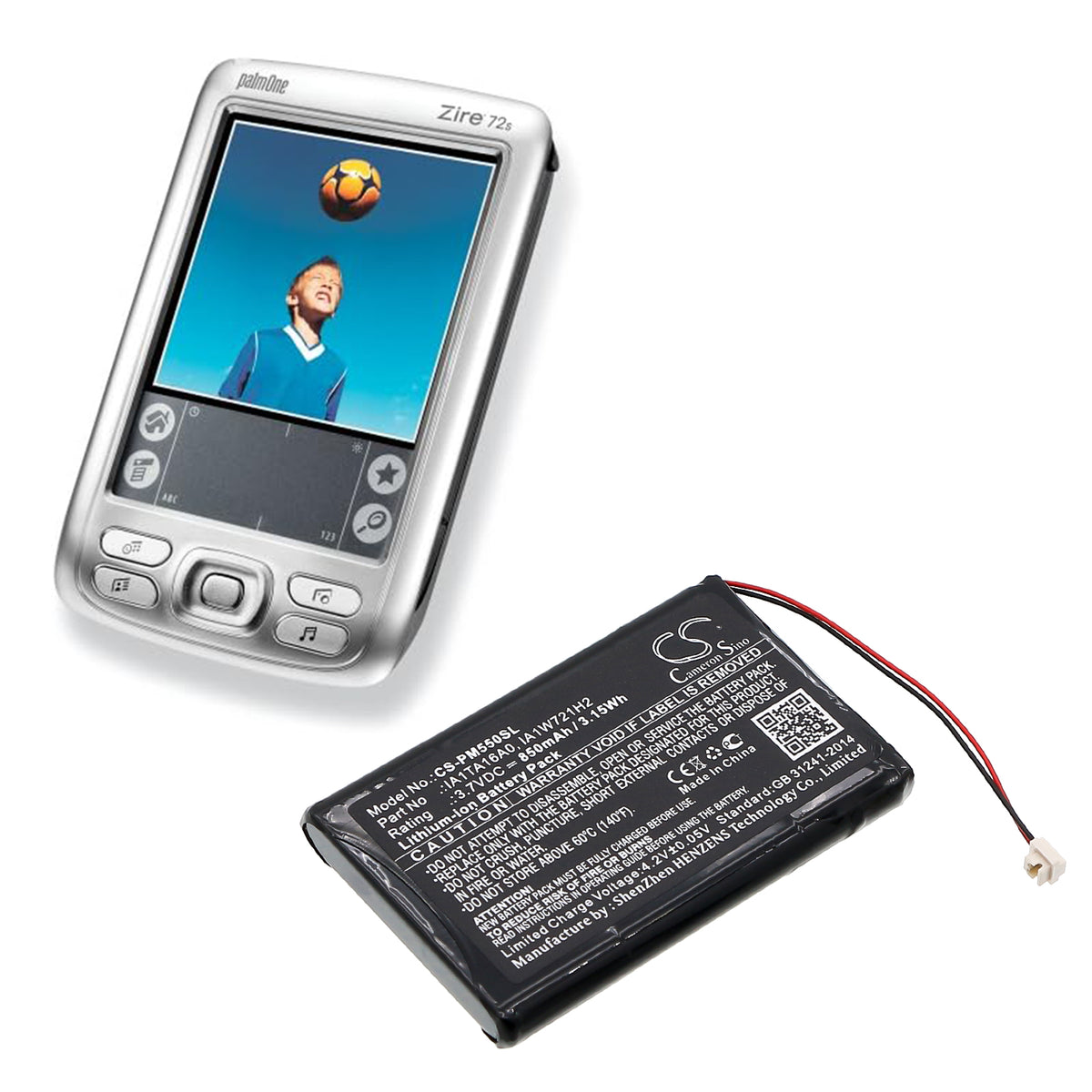 Replacement Battery for Palm M550 – PDA, Pocket PC – 850mAh / 3.7V