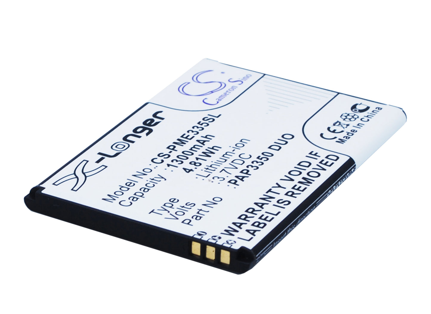Replacement Battery for Prestigio MultiPhone 3350 Duo – Mobile, SmartPhone – 1300mAh / 3.7V - image 1