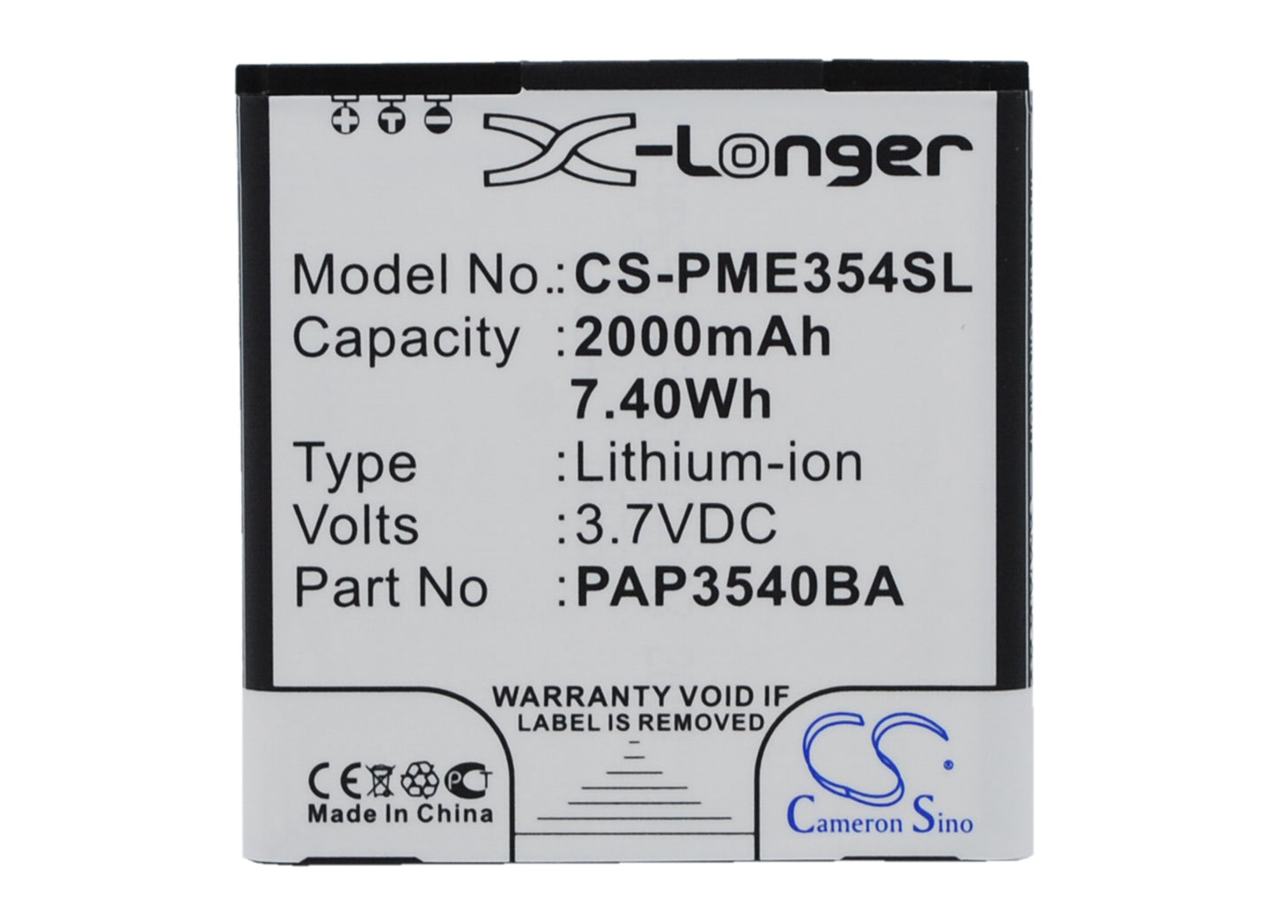 Replacement Battery for Prestigio MultiPhone 3540 Duo – Mobile, SmartPhone – 2000mAh / 3.7V - image 1