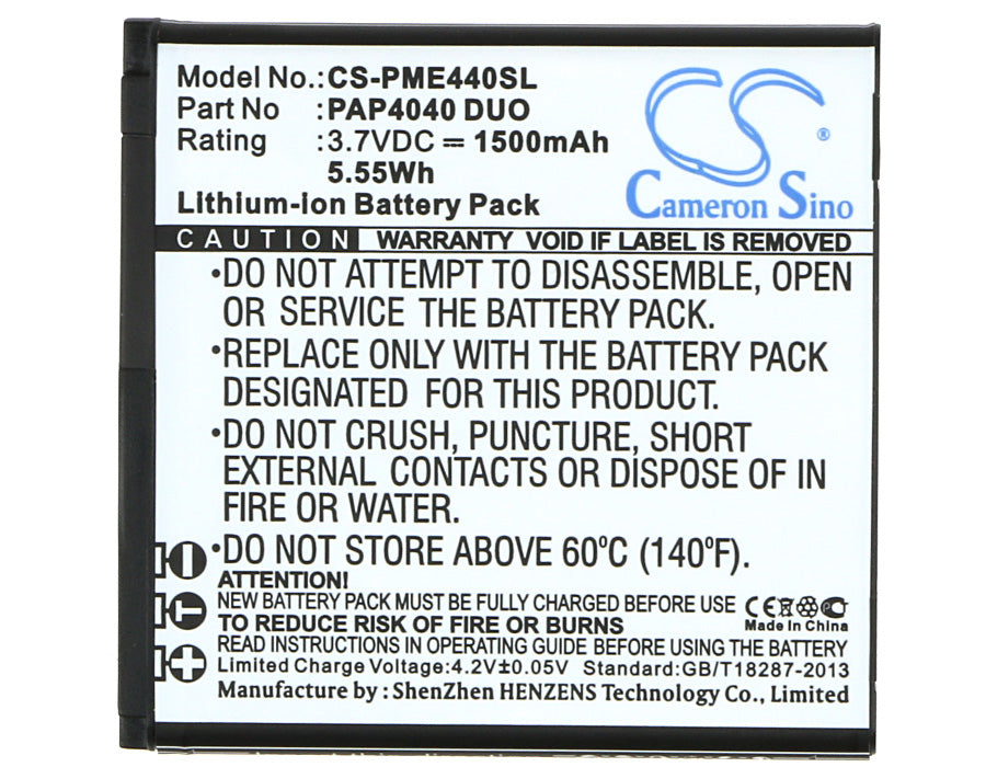 Replacement Battery for Prestigio MultiPhone 4040 Duo – Mobile, SmartPhone – 1500mAh / 5.55Wh / 3.7V