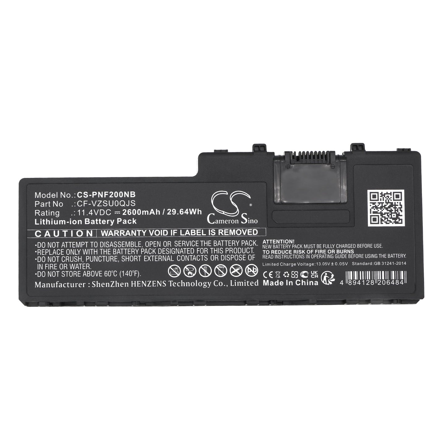 Replacement Battery for Panasonic CF-VEK2 – Notebook, Laptop – 2600mAh / 29.64Wh / 11.4V