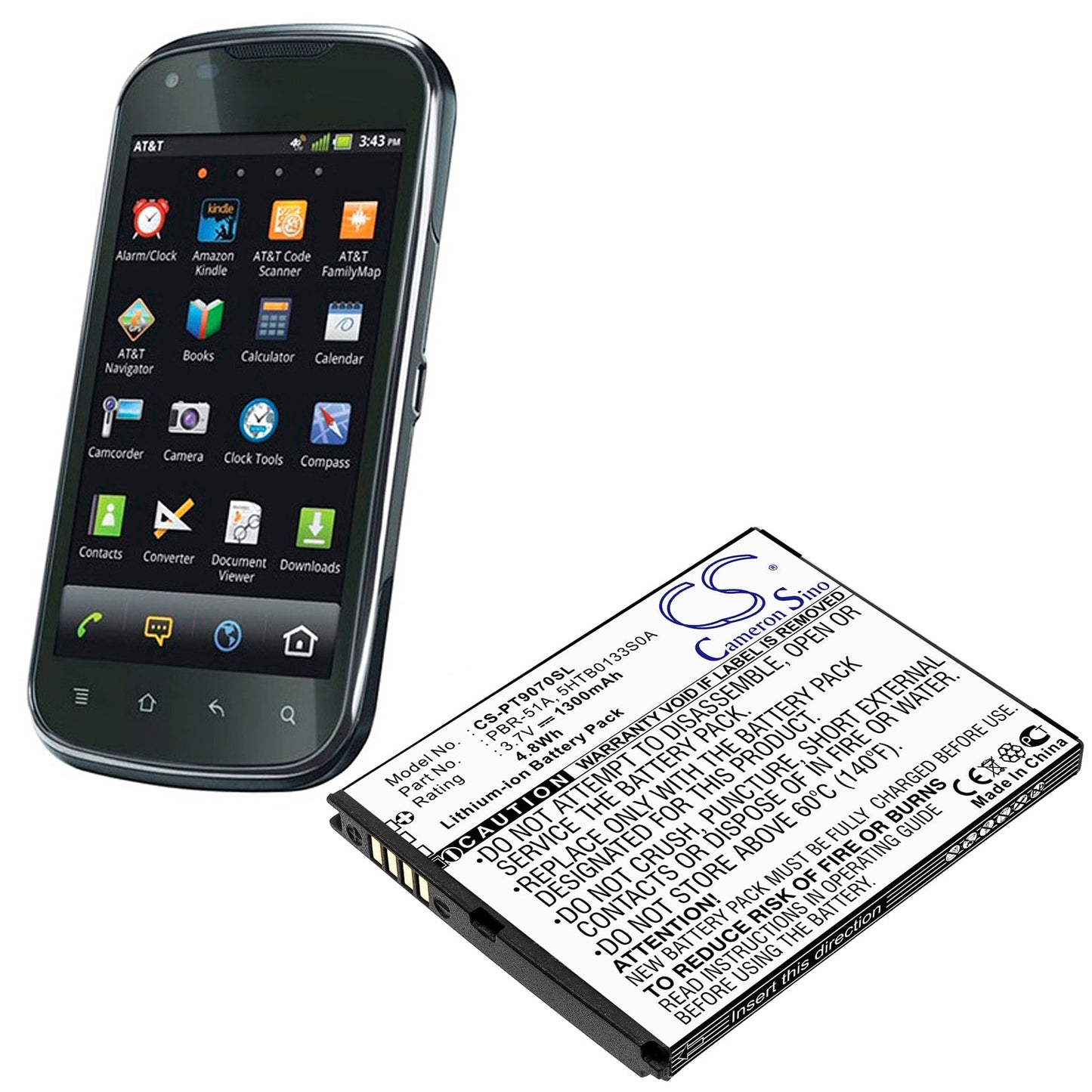 Replacement Battery for Pantech Burst – Mobile, SmartPhone – 1300mAh / 3.7V