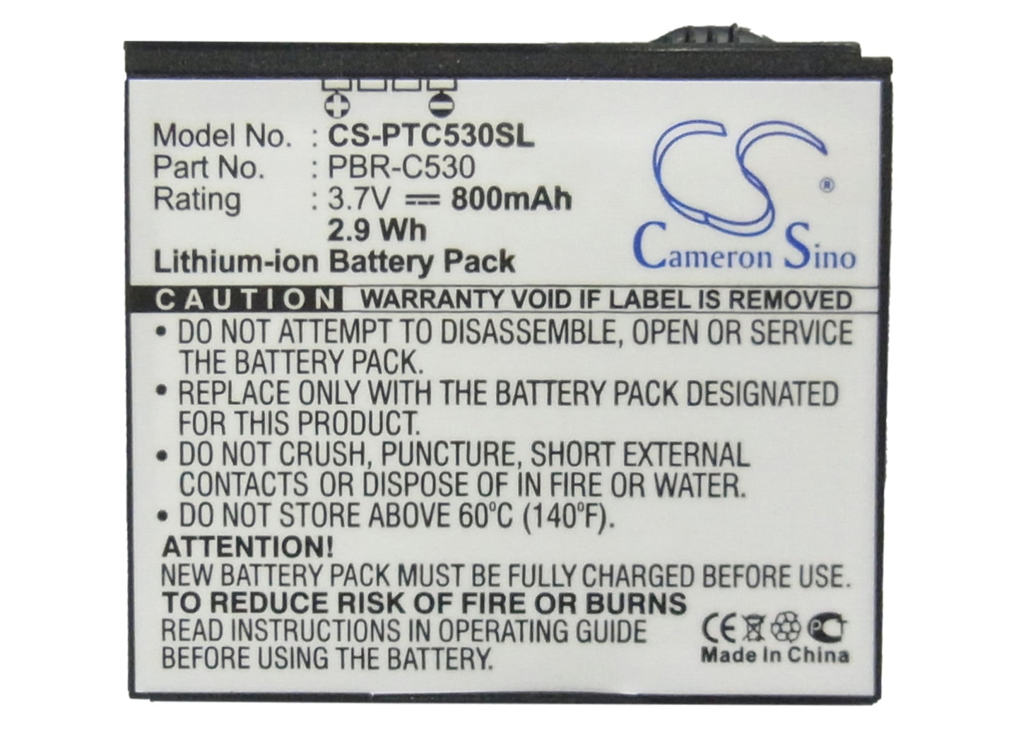 Replacement Battery for Pantech C530 – Mobile, SmartPhone – 800mAh / 3.7V