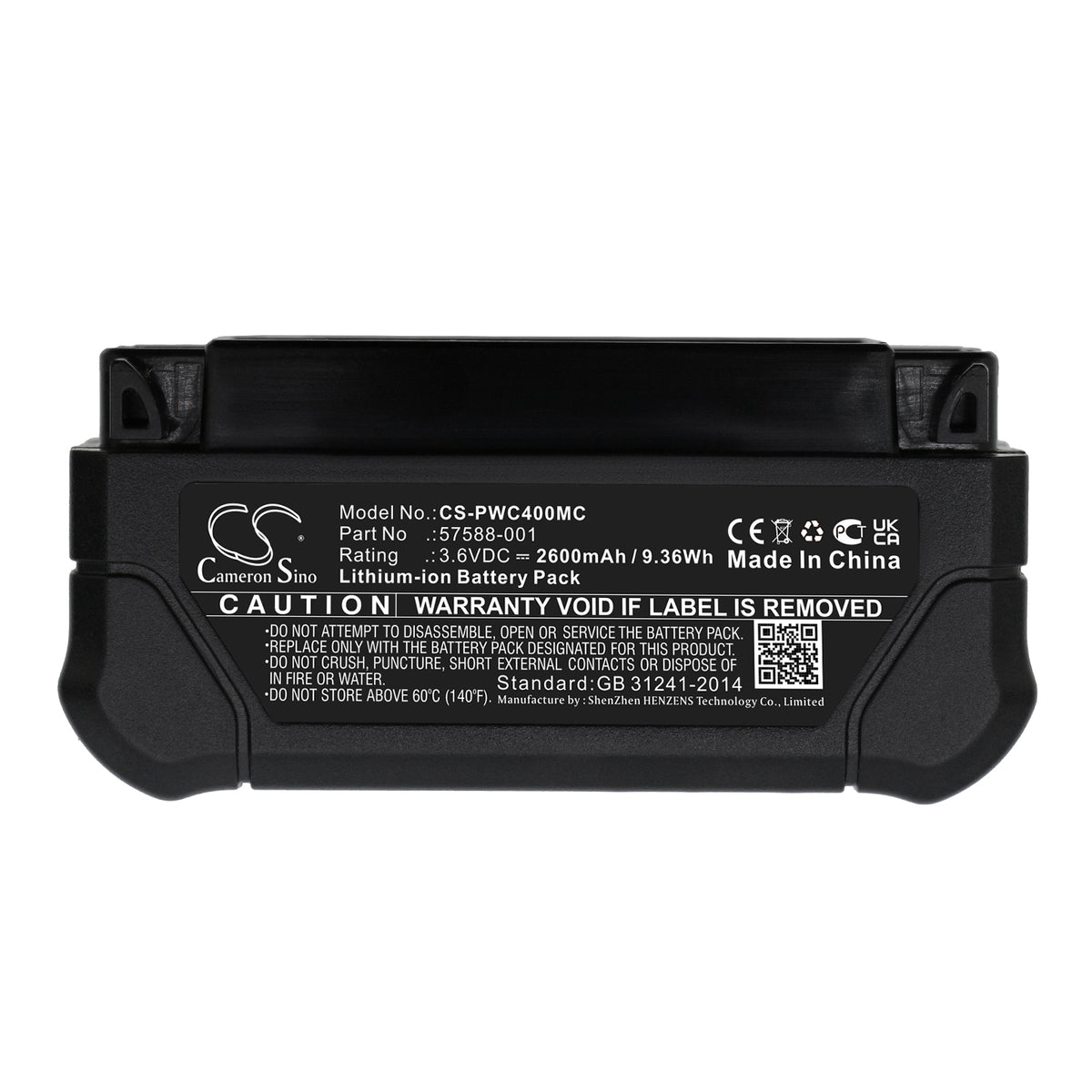 Replacement Battery for Panasonic WV-BWC4000 – Body Camera – 2600mAh / 3.6V
